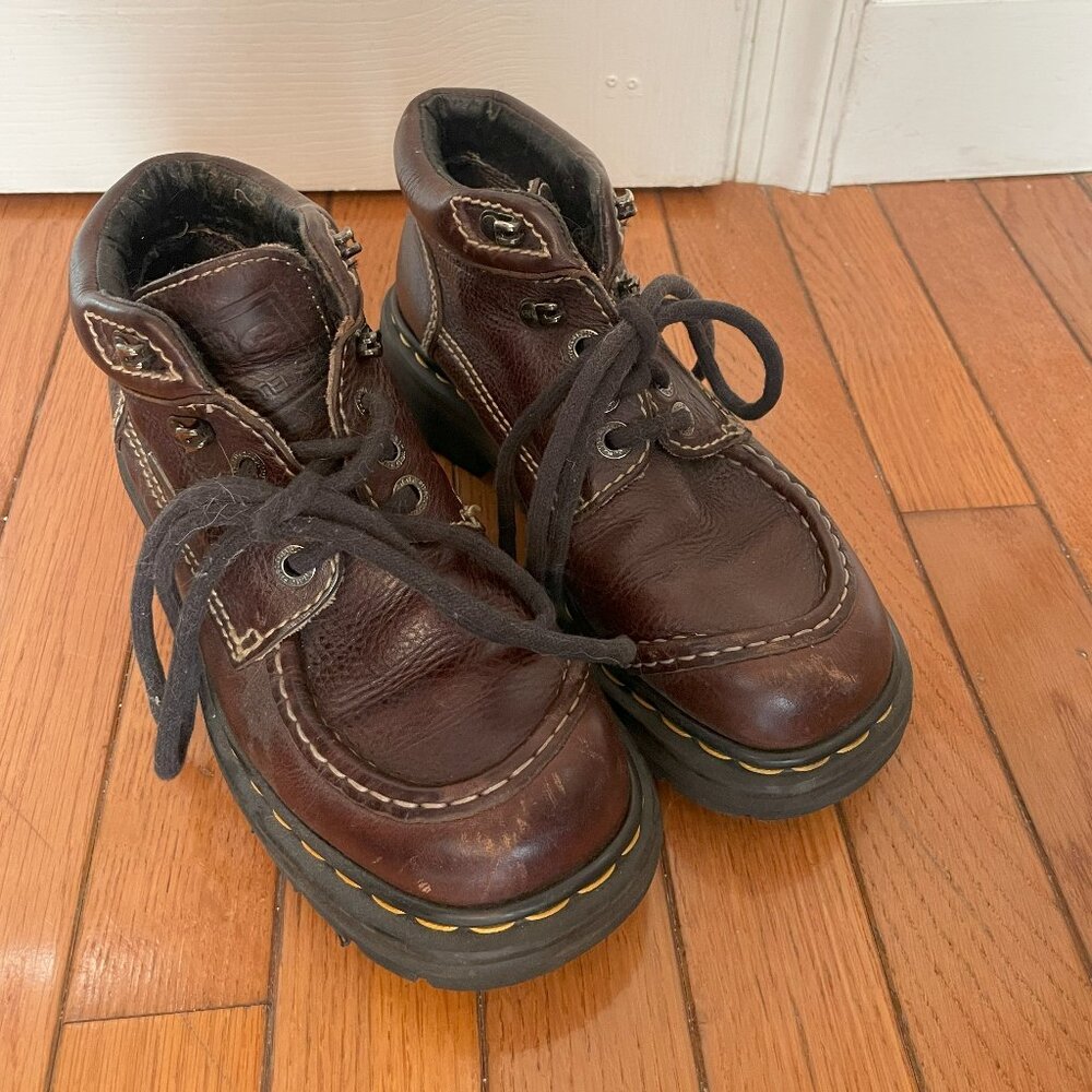 Dr. Martens Vintage Brown Leather Ankle Boots, size 5, Made in England